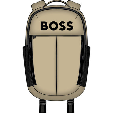 BOSS Backpack o mochila para niño y adolescente color beige y negro